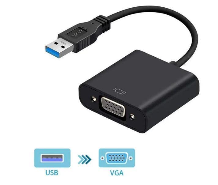 USB 3.0 (M) to VGA (F) Adapter, Converter 1080P Multi-Display Video Cable for Laptop Desktop PC to Monitors, Projector, TV view 2