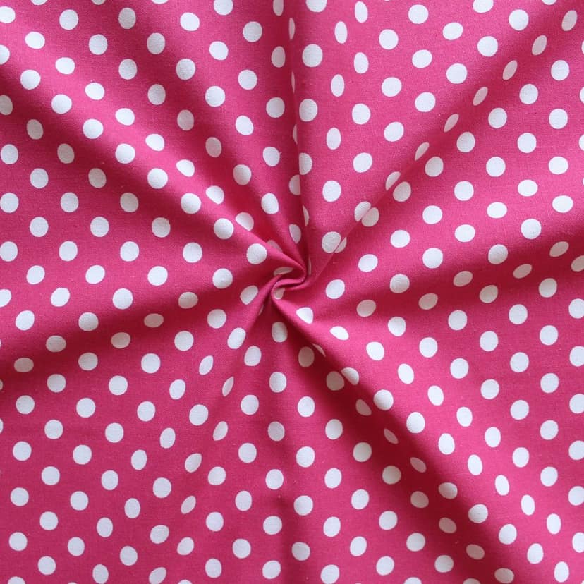 AIRWILL 100% Cotton Polka Pattern 8 Seater Rectangle Table Cover Sized, 56x95 inches (Pink,White, Pack of 1) view 2