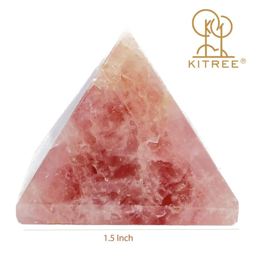 KITREE Natural Rose Quartz Crystal Pyramid for FENG Shui and Crystal Healing (Pink) view 2
