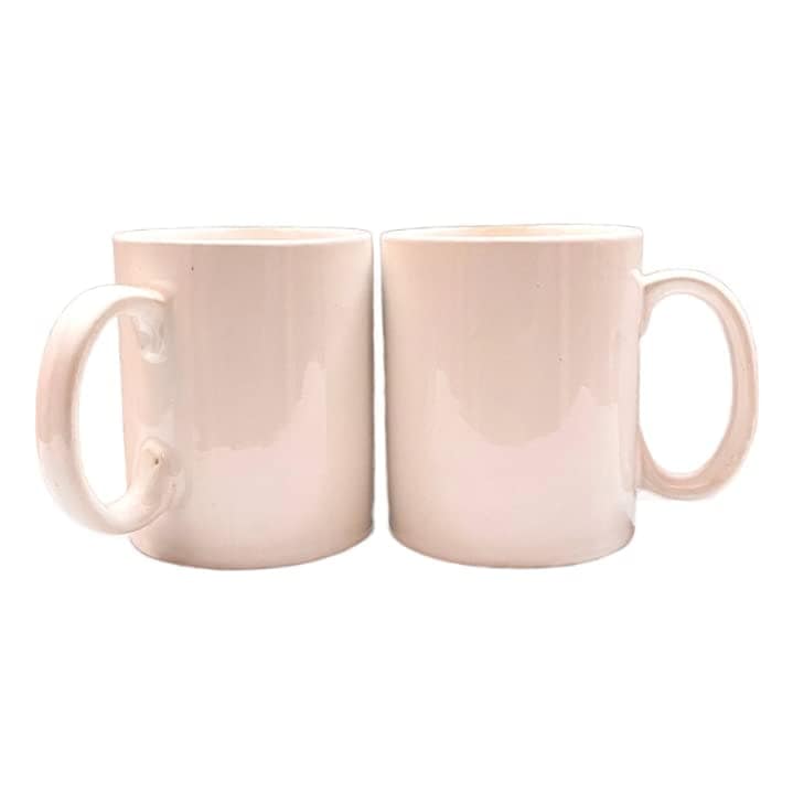 STOREPEDIA Handmade Plain Ceramic Coffee Mug Cups Set of 2 Microwave Safe Tea Milk Chai Cappuccino Cup Mugs Set for Daily Office Hotel Gift Use,Large Size Solid White Color Glossy 350 ml view 2