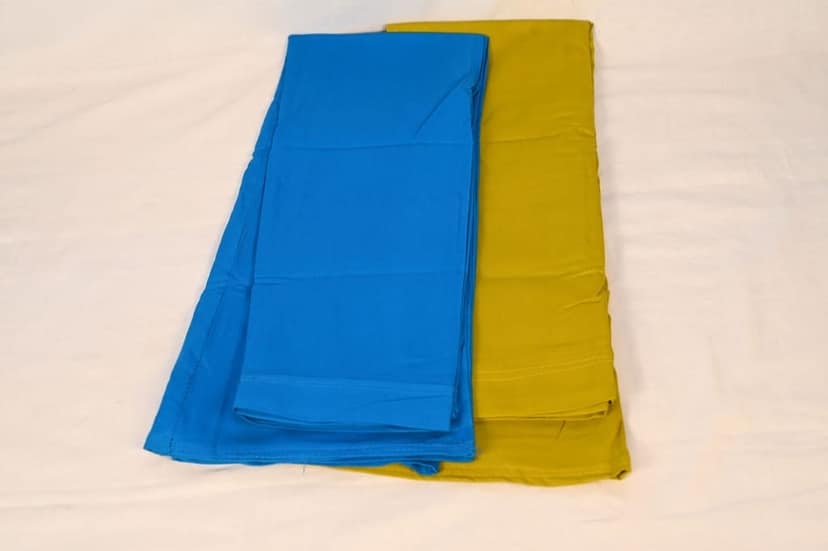 2-Piece Cotton Fabric Bundle - Blue and Green view 2