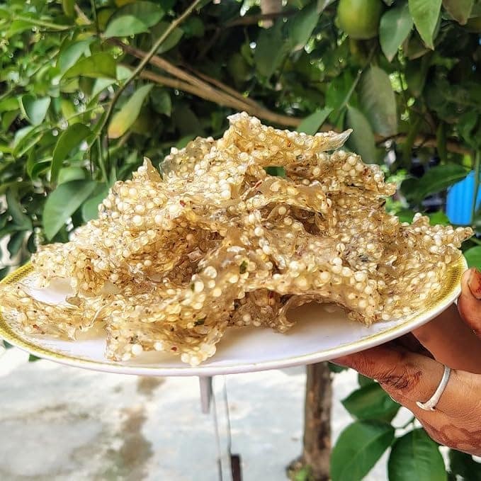 Baya India Homemade Sabudana Papad | In Sendha Namak (Rock Salt) | Fast (Vrat) Friendly | Handmade and Ready to Fry | No Soda or Ararot | 400 g