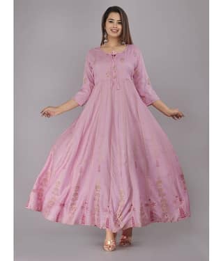 AVEITH - Wine Rayon Women's Anarkali Kurti ( Pack of 1 )