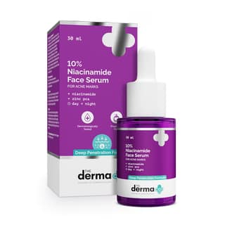 The Derma Co 10% Niacinamide Serum with 2% Zinc, Powered by Deep Penetration Formula | Fades Acne Marks, Controls Oil & Reduces Dark Spots | 30 ml The Derma Co 10% Niacinamide Serum with 2% Zinc, Powered by Deep Penetration Formula | Fades Acne Marks, Co