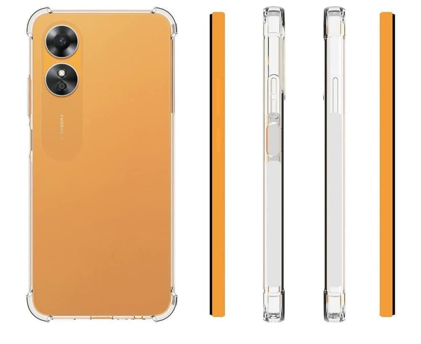 USTIYA Case for Oppo A17 4G Clear TPU Four Corners Protective Cover Transparent Soft funda view 2