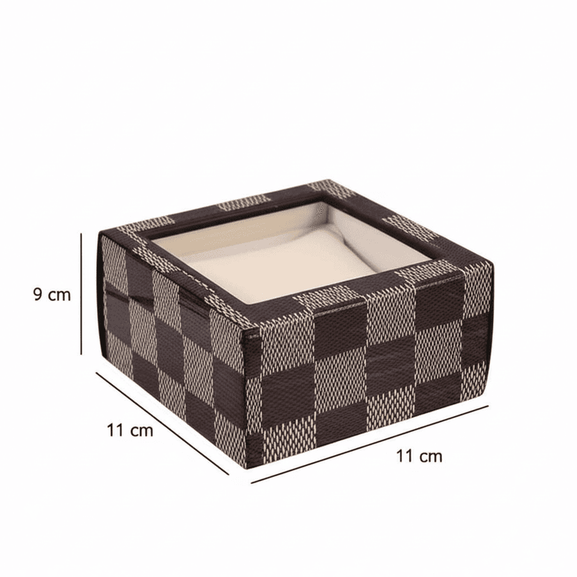 WEKTU Luxury Single Watch Display Storage Box with Checkerboard Pattern view 2