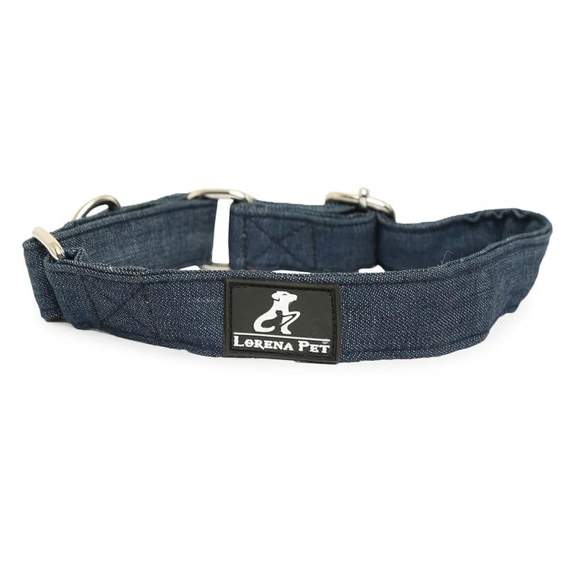 Fashion Blue Denim Dog Martingale Collar view 2
