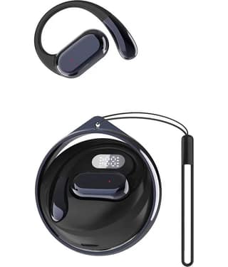 VEHOP D88 OWS Open Ear TWS Earbuds | 45 Hrs of Playtime | Bluetooth v5.4 with AI-ENC | Skin Friendly Ear Hook | Environmental Awareness | 45ms Low Latency Gaming | IPX5 Water & Sweat Resistant |