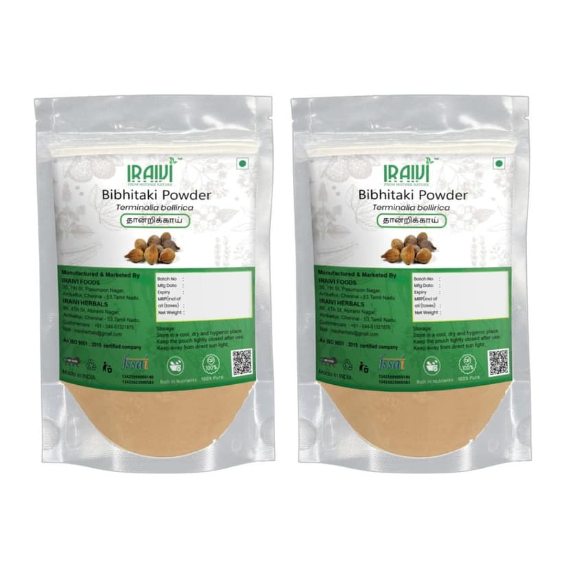 IRAIVI Premium Bibhitaki Powder-200g | Thandrikkai | Baheda |Tanikaya| 100% Pure Bibhitaki Fruit Powder | Aids Digestive Harmony & Natural Cleansing | Daily Wellness
