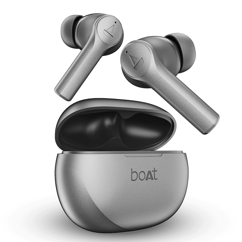 boAt Airdopes Supreme | Wireless Earbuds with 50 Hours Playback, AI ENx™ with Wind Noise Reduction, Cinematic Spatial Audio Metallic Grey