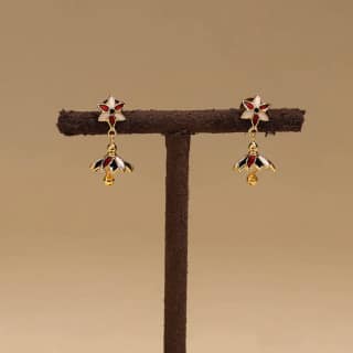 Multicolor - Handcrafted Paka Meenakari Earrings 131