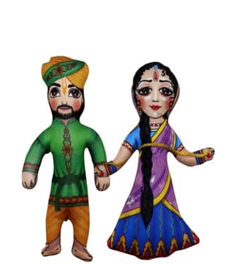 Nand Baba and Yashoda Maiya Soft Plush Dolls Set Two Count with Size Eighteen by Eleven by Eleven Centimeters