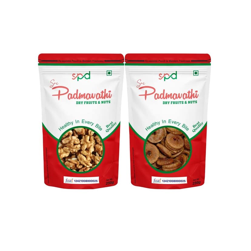 SRI PADMAVATHI DRY FRUITS & NUTS FIG-2KG/WALNUTS-2kg COMBO PACK view 2