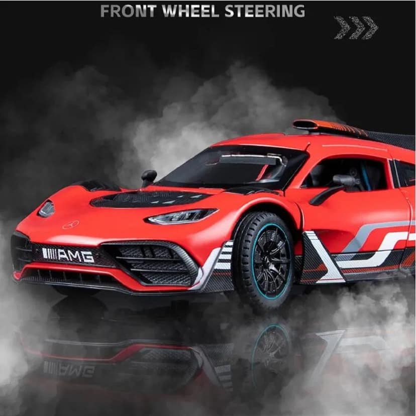 KTRS ENTERPRISE Metal Pull Back Die-cast Car 1:24 MERECEDES AMG ONE Diecast Metal Pullback Toy car with Openable Doors, Light Music Boys Gifts Toys for Kids( Color As Per Available) view 2