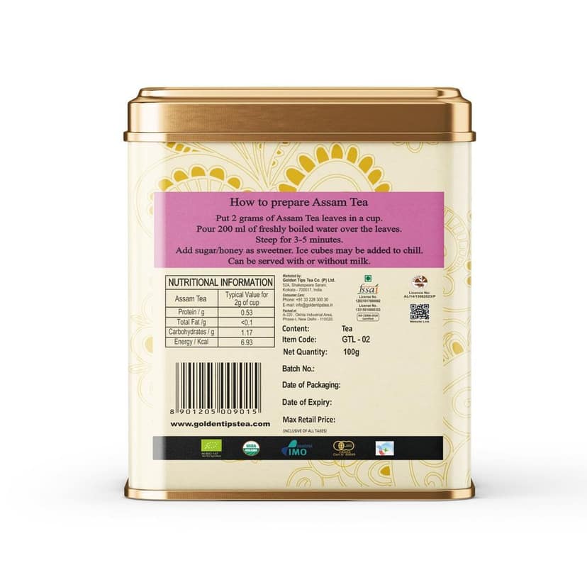 Golden Tips Garden Fresh Assam Long Leaf Black Tea (100 Gram, 50 cups) view 2