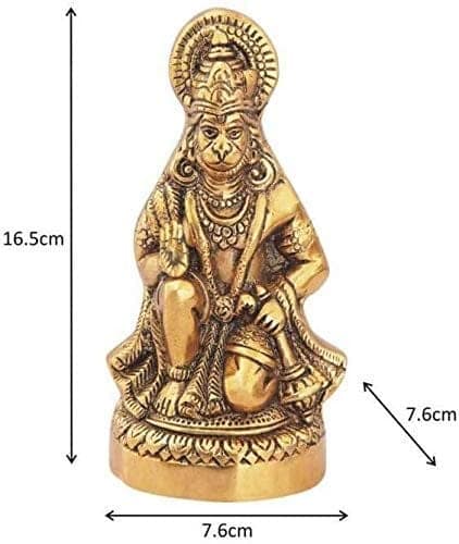 Metal Hanuman ji/ Bajrang Bali Murti for Pooja Temple Decoration Showpiece view 2