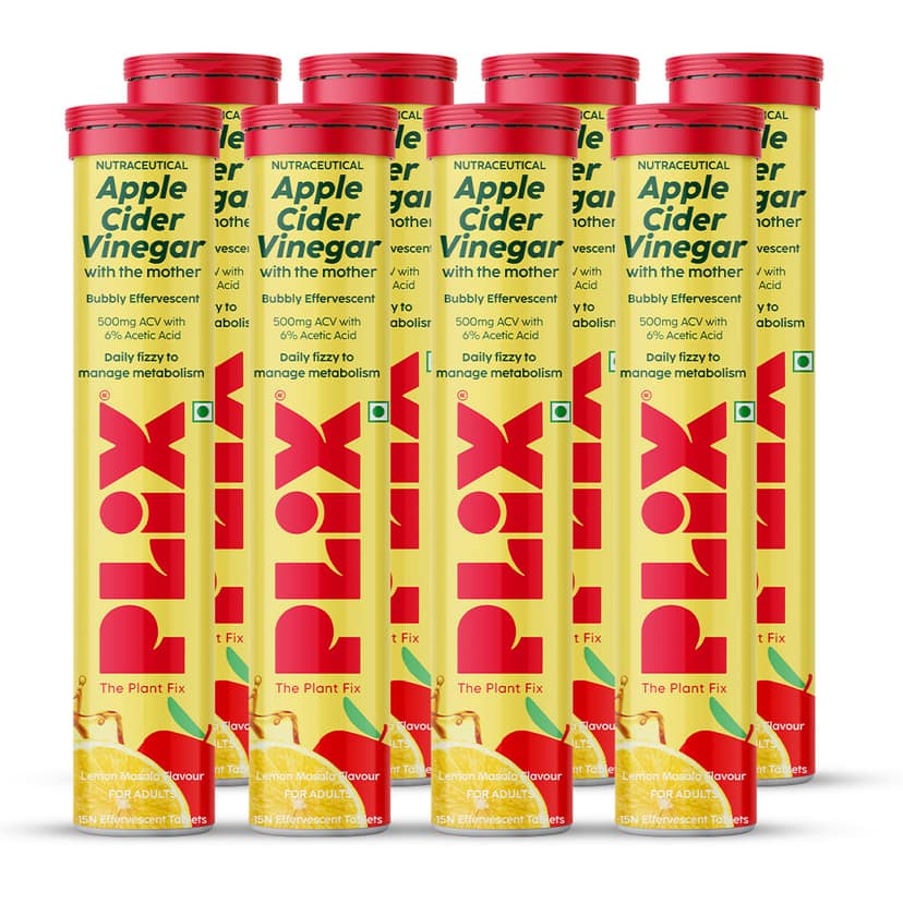 Fitness Journey - Apple Cider Vinegar Effervescent Pack of 8 Tubes__2 Months__120 Tablets