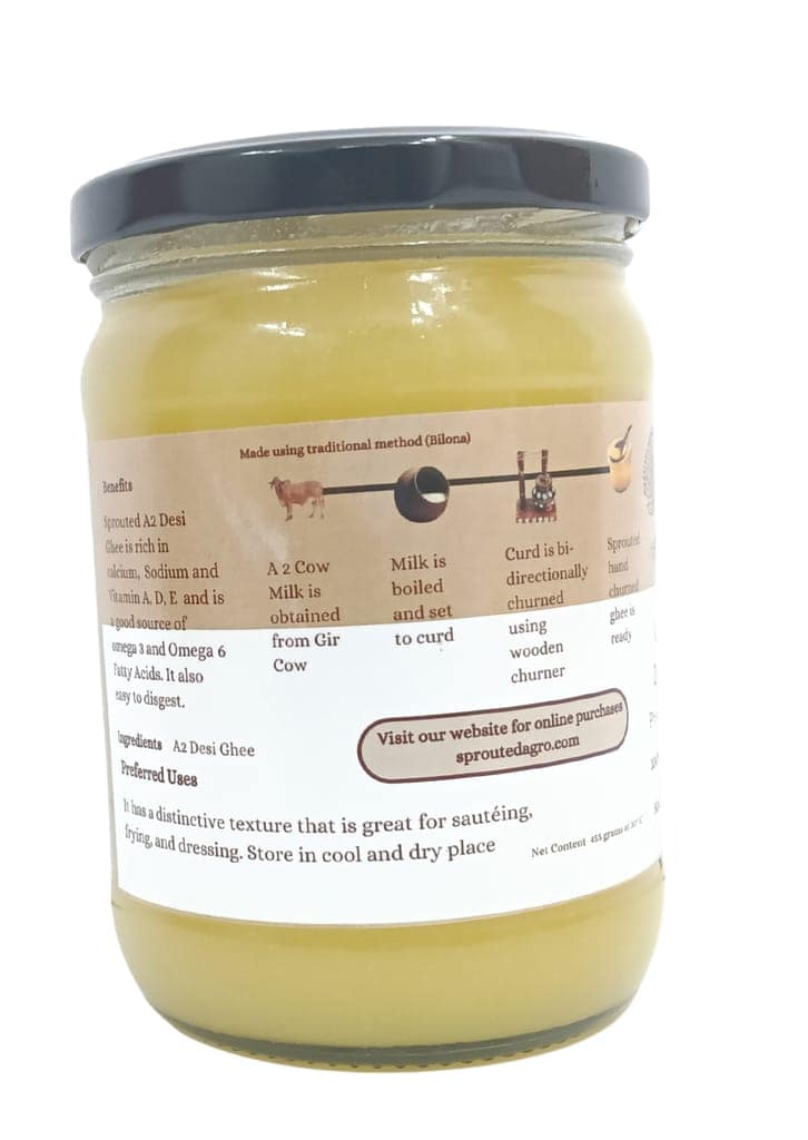 SPROUTED Gir Cow Desi Ghee 500 ML Premium Quality - 100% Pure view 2