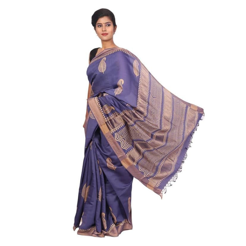 HANDLOOM KOSA SAREE WITH BLOUSE (SKU - 1ST110121120 SAREE- 181) view 2