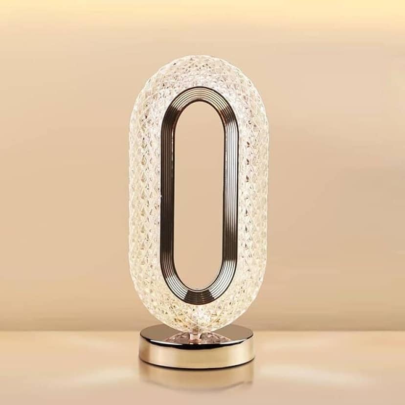 SPARKWORLD Oval Golden Crystal Loop LED Table Lamp 10 cm Accent Light view 2