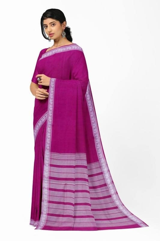 APCO Handloom (A Andhra Pradesh Govt Emporium)- Women's Traditional Pure Handloom Bandar/Polavaram Pink Cotton Saree | PBS0067 view 2