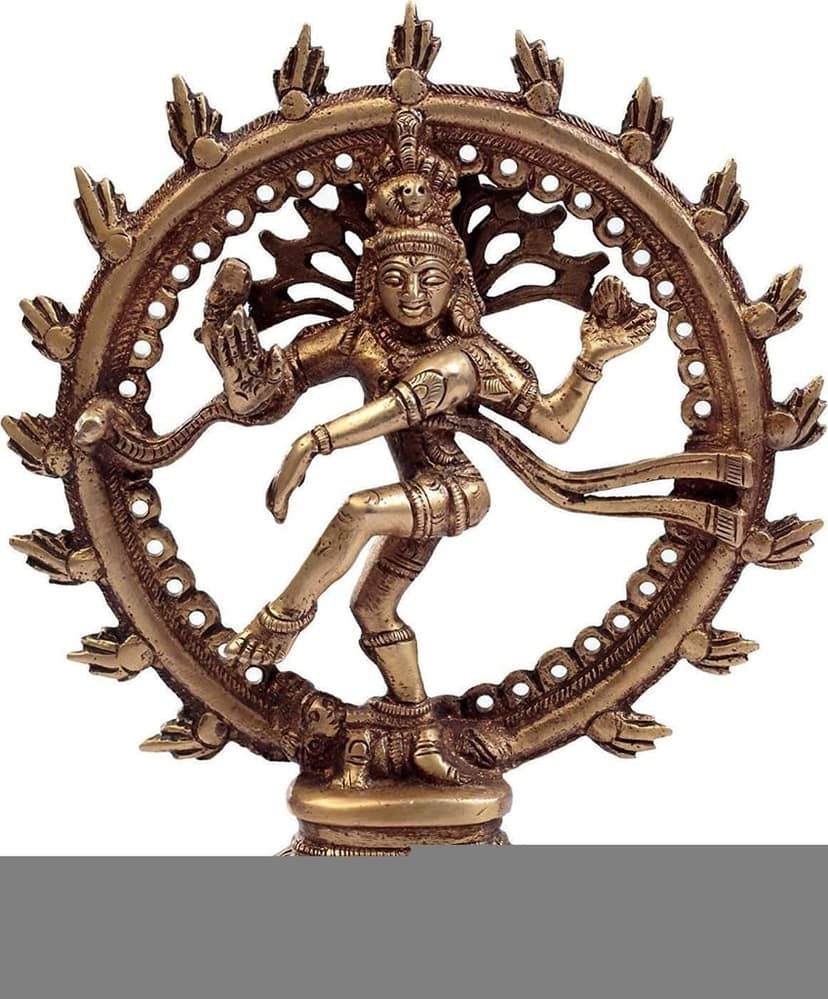 ARTVARKO Idol Lord Shiva Dancing Natraj Murti Nataraja Shiv Statue Brass Metal Home Décor Mandir Temple Gift Puja Pooja 6.5 Inches Showpiece view 2