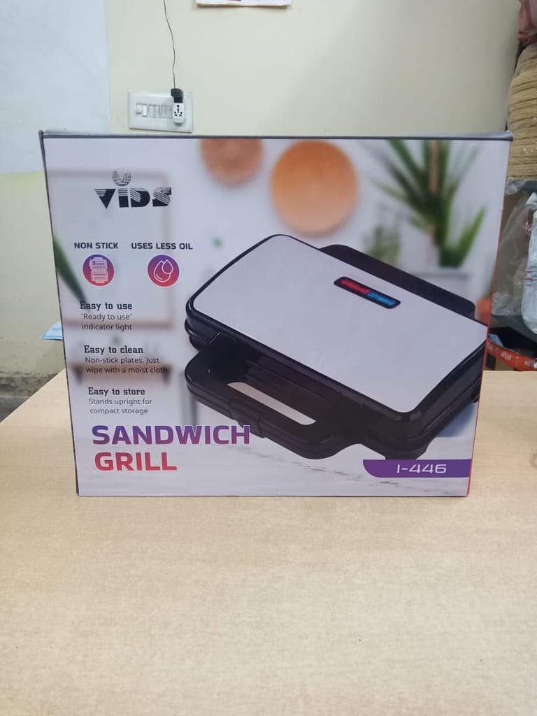 VIDS Sandwich Grill | 900 Watt | Non Stick Teflon view 2