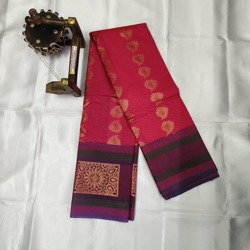 Silk Cotton Saree with Blouse view 2