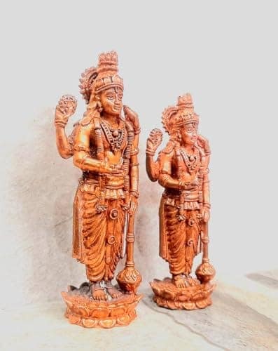 Searchers Paradise - Copper Idols of god Guruvayurappan 4.1 inches, Copper Handmade 345 Grams, Patina Antique Finish, Pack of 1 Piece view 2