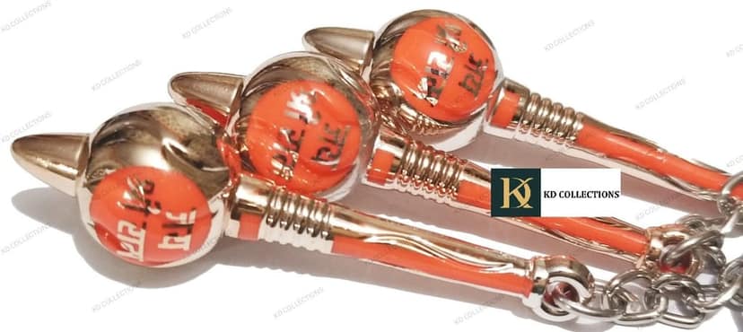 KD COLLECTIONS Bajrangbali Hanuman Gada Keychain - Orange Color - Pack Of 3 Keychains view 2