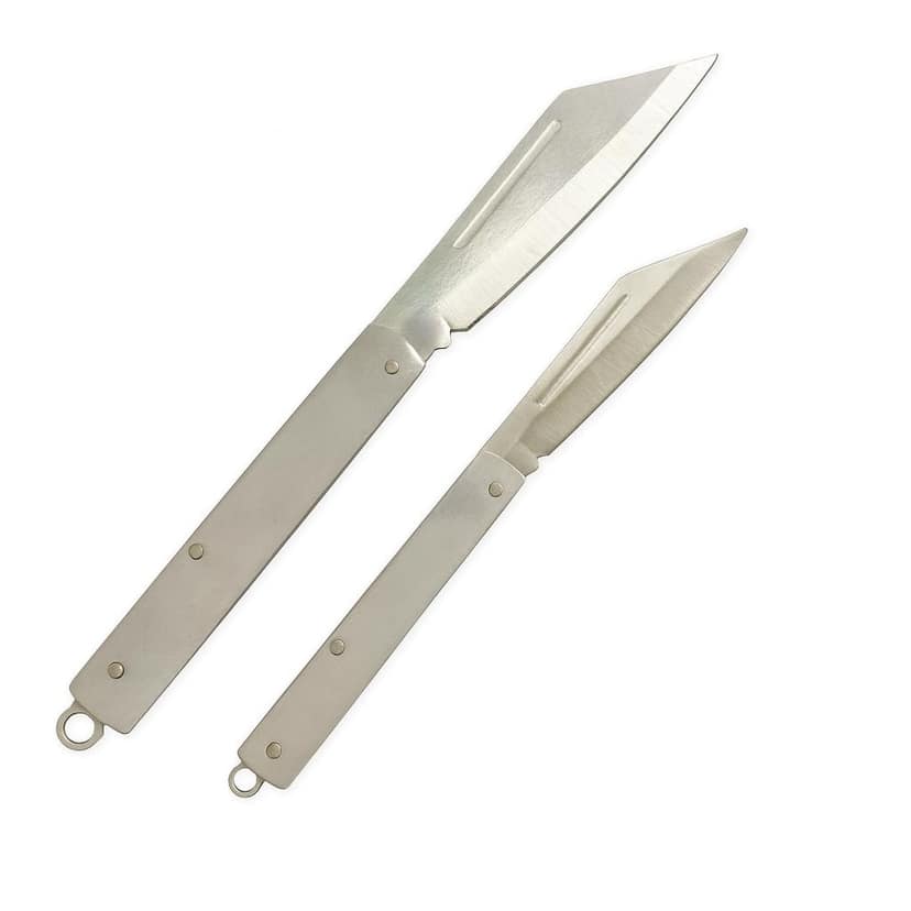 KARTHI7OCT STORE 2 Pieces Stainless Steel Foldable Kitchen Knives (7� Inch & 5� Inch) | Manual Folding Utility Knife for Fruit & Vegetable Cutting � Easy to Clean, Travel Friendly view 2
