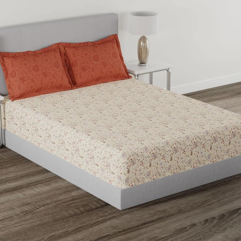 Trident Home Essential Bedsheet, 144 Thread Count, 100% Cotton, Bedsheet, Soft Finish Sheet Set view 2
