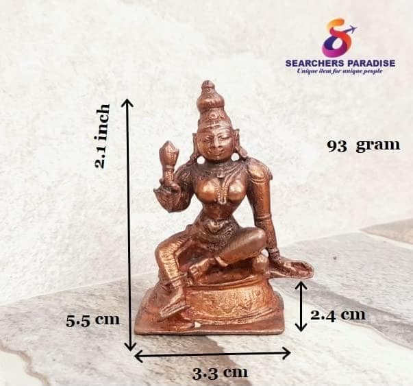 Searchers Paradise - Copper Idols Bhoga Sakthi , 2.1 inches, Copper Handmade 93Grams, Patina Antique Finish, Pack of 1 Piece view 2