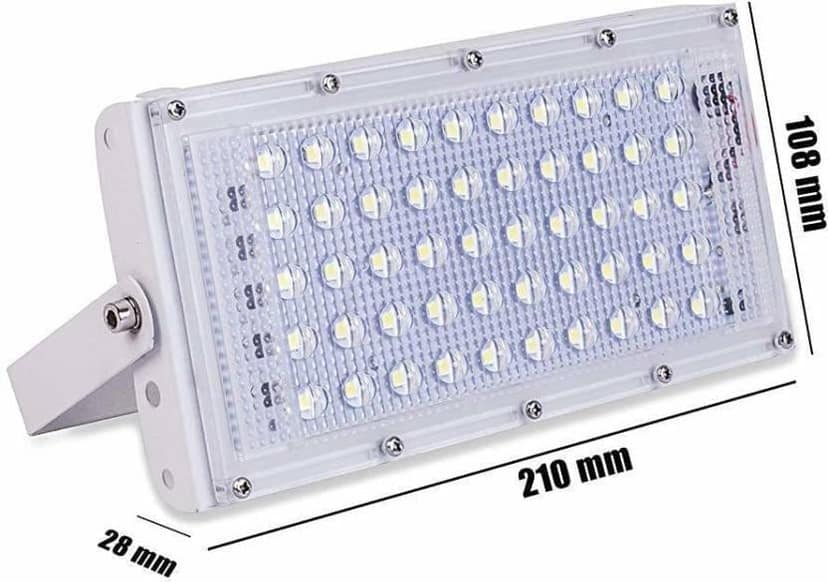 SPARKWORLD Ultra-Bright Lens LED Flood Light | (Pack of 4) | (50W Each, IP66 Waterproof, Daylight White) | Colour: White (Pack of 4) view 2