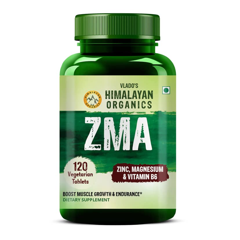 Vlado's Himalayan Organics ZMA (Zinc, Magnesium Aspartate) Sports Recovery Supplement 120 Veg Tablets view 2