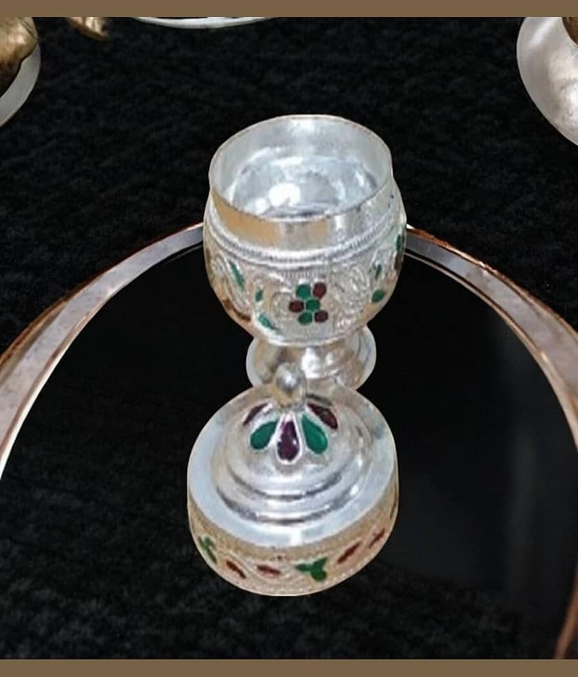Sigaram Copper Meena Sindoor Kum Kum Cup For Home Pooja Festival K4585 view 2