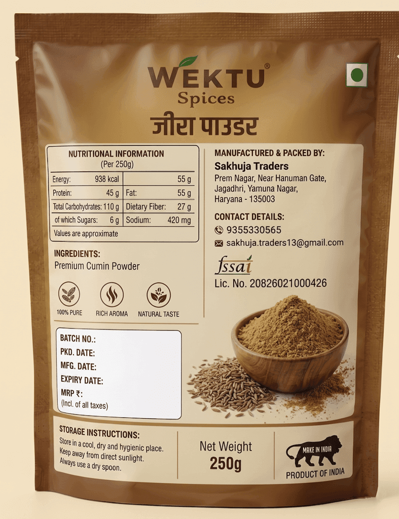 Wektu Spices Pure & Natural Cumin Powder (Jeera Powder). view 2