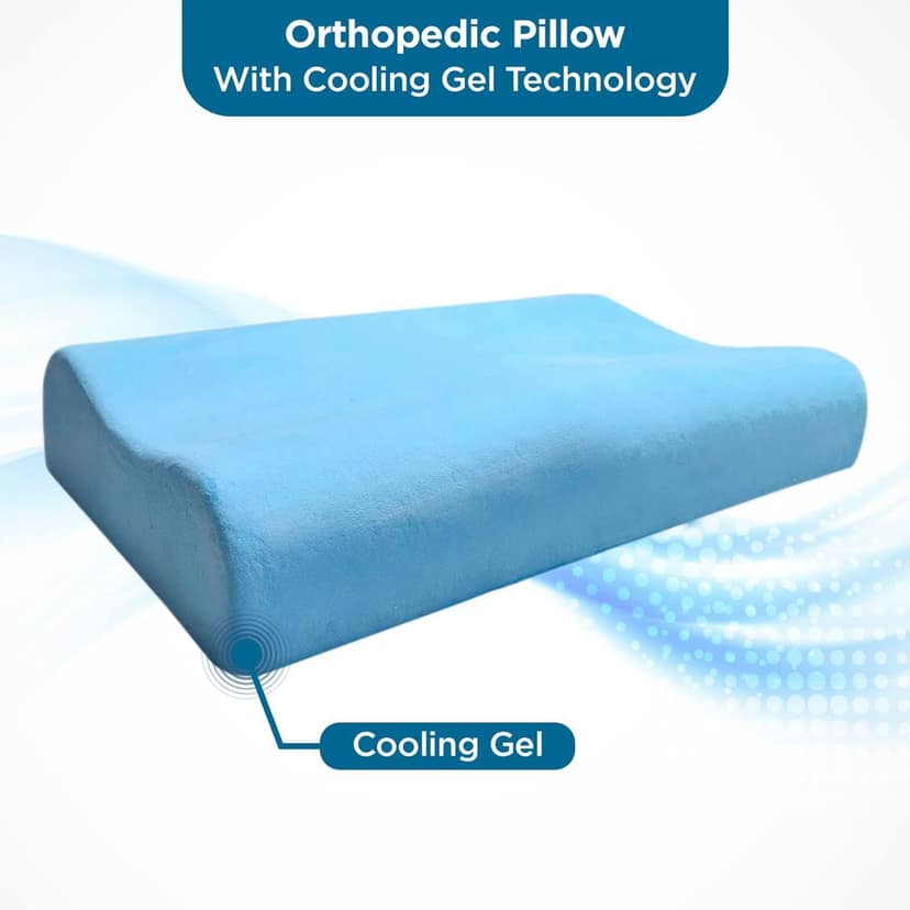 Sleepsia Cervical Contour Memory Foam Pillow, for Neck Pain Orthopedic Contour Pillow for Back Support (Memory Foam, Contour Shape) (White, Pack of 1) view 2