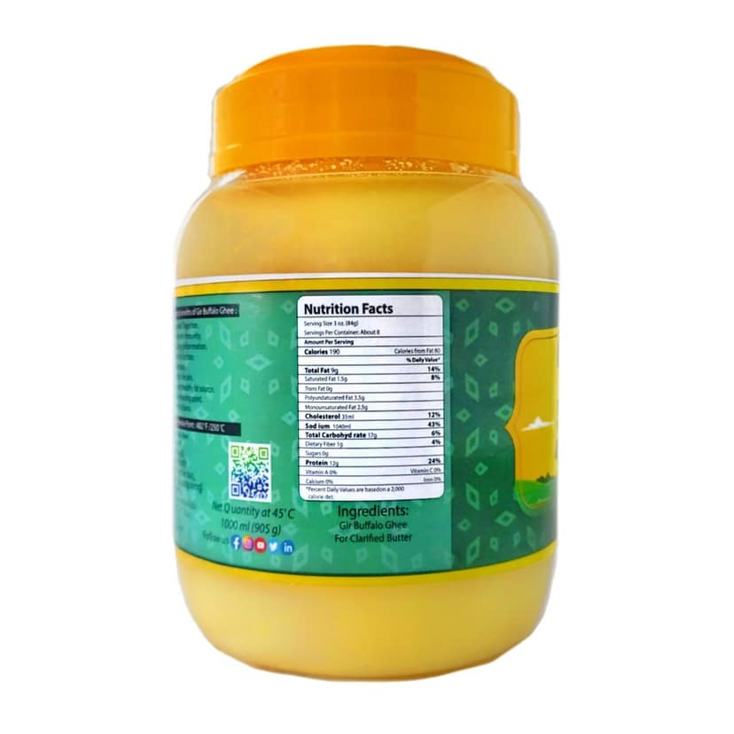 KAPU & RANCHO INTERNACIONAL Milk Pure Gir Buffalo Ghee – 1000ml (1KG) view 2