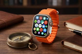 T800 Ultra Smart Watch (1.99" HD Display, Orange Strap)