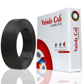 VRINDA Black 0.75mm FR PVC Insulated CCA Copper Electrical Wire – 90 Meter | Flexible Multi-Strand House Wiring Cable