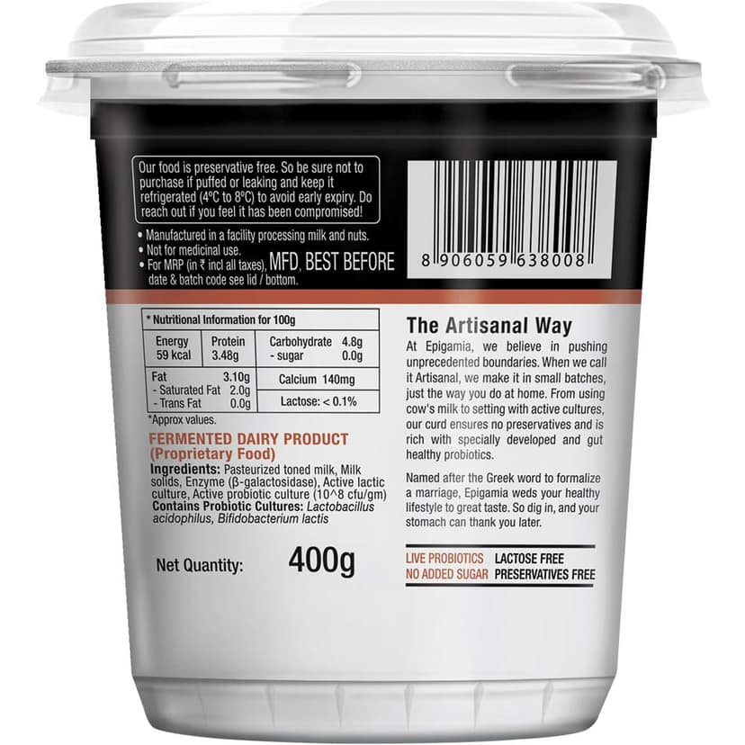 Epigamia Artisanal Curd, 400 Gm view 2