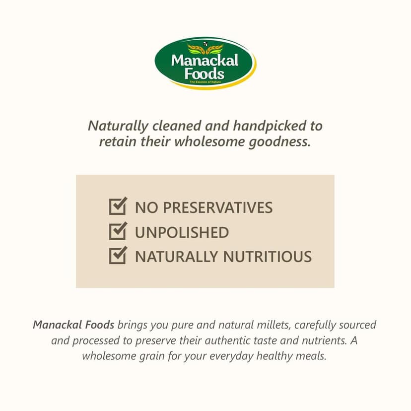 Manackal Foods 5-in-1 Millet Combo | Kodo, Little, Browntop, Barnyard & Foxtail Millets | Premium Natural Whole Grains | Rich in Fiber & Nutrients | Healthy Diet Pack (500g x 5) view 2