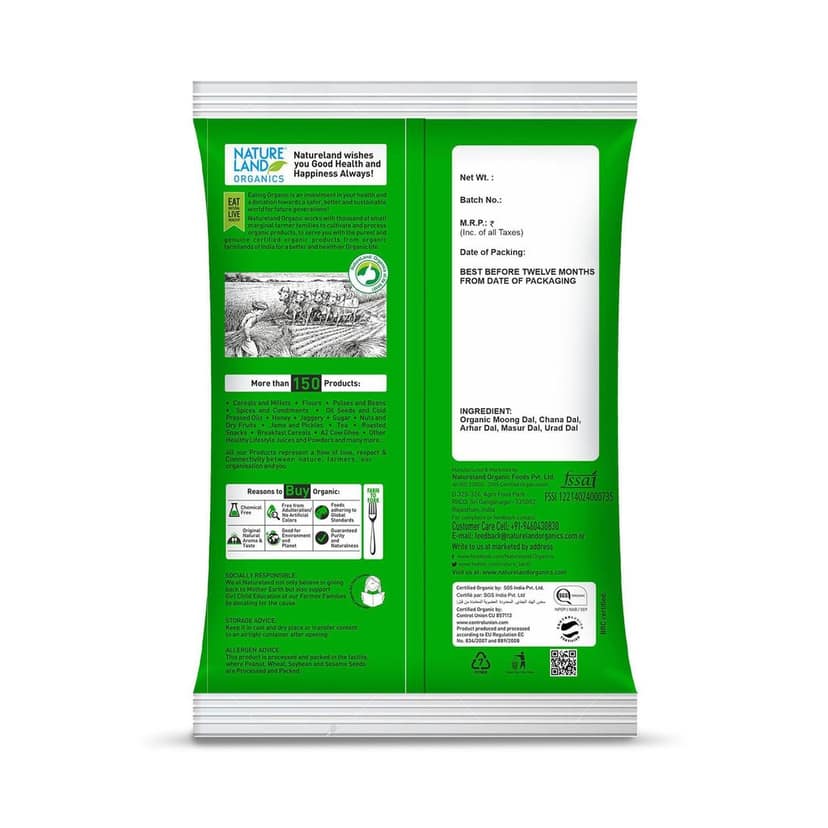 Natureland Organics Panchrangi Dal 1 kg view 2