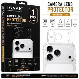 ISAAK Back Camera Lens Protector compatible for Apple iPhone 17 Pro (Pack of 1)