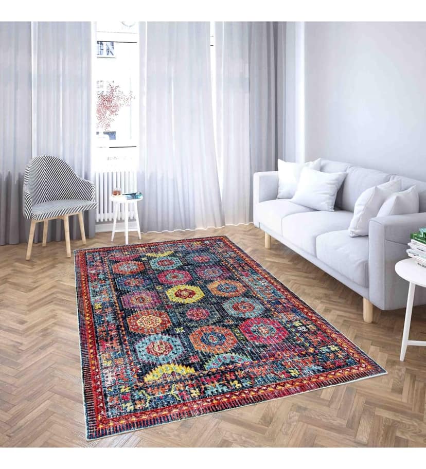 Neu Looms Handcrafted Viscose Wool Anti-Skid Rug Elegant & Comfortable for Bedroom, Living Room, Nursery, Dorm & Playroom