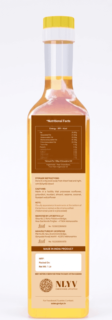Wood-Pressed Groundnut Oil (1 L) view 2