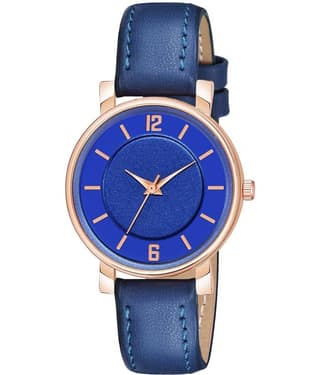 KIARVI GALLERY Blue Leather Analog Womens Watch