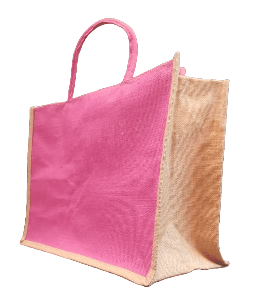 Jute Tote Bag with Reinforced Stitching and Double Handles view 2