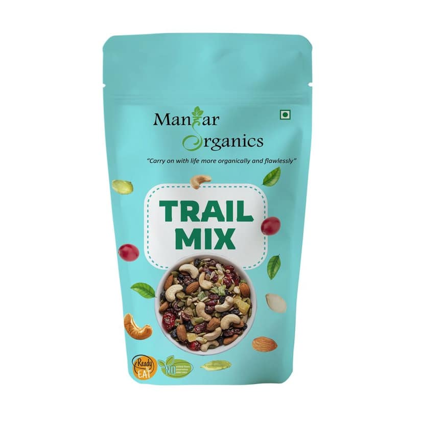 ManHar Organics Trail Mix 400g | Nuts, Seeds & Dried Fruits Blend | High Protein, Energy Snack | No Added Sugar | Preservative-Free